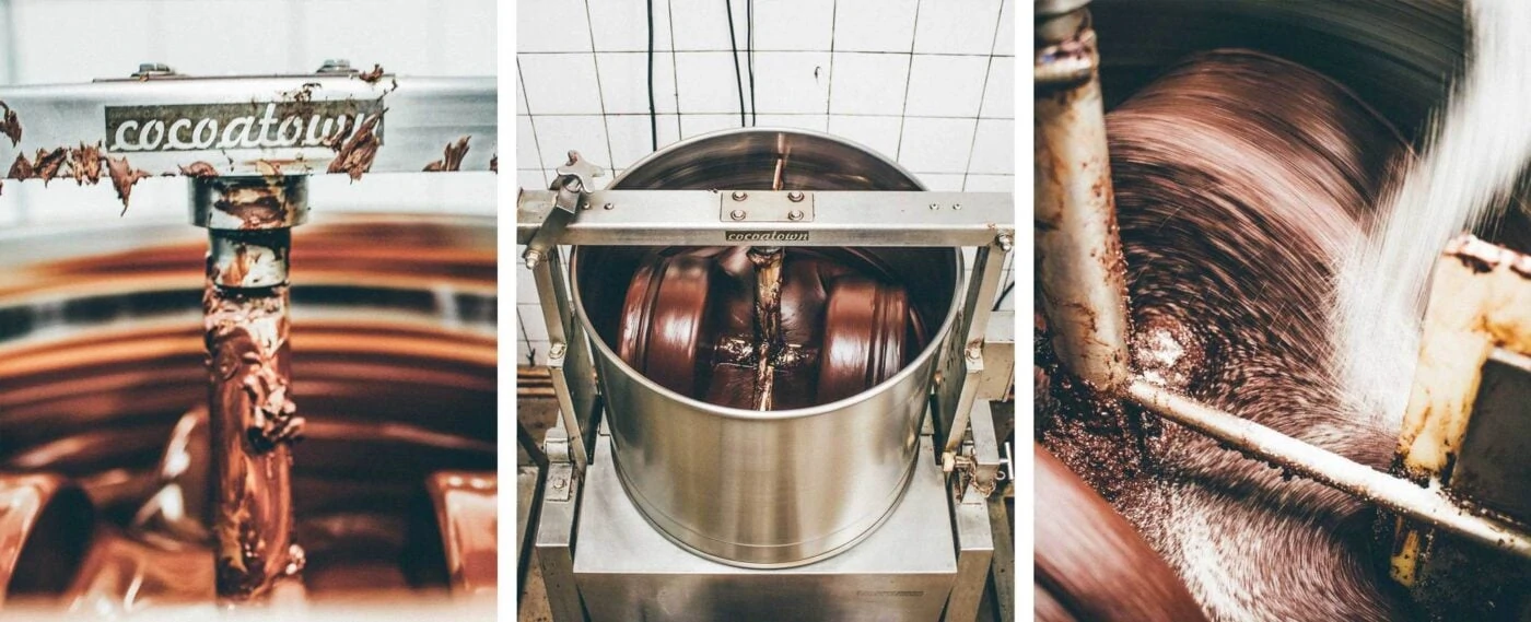 raaka_chocolate_unroasted_dark_chocolate_bean_to_bar_process_mill_close_shiny